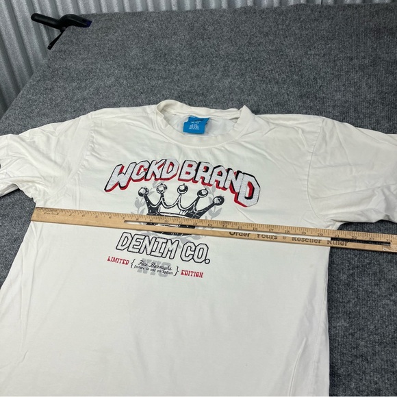 WKCD Brand Men's T-Shirt XL White Crown Logo Denim Co Vintage y2k - Picture 3 of 11